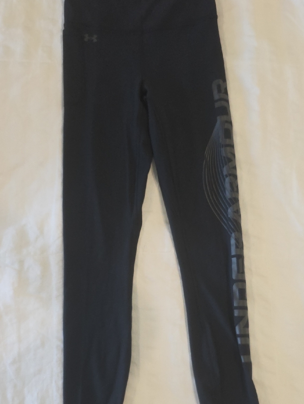 Under Armour Black Womens Logo Side-Print Leggings Size S